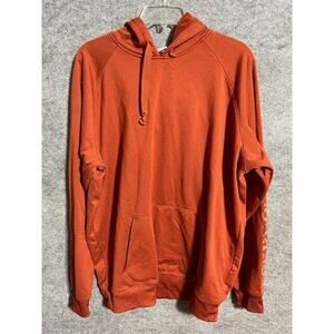 Columbia Sportswear Hoodie Mens XL Ribbed Camo Logo Fleece Lined Pullover Orange